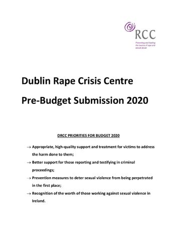 DRCC 2019 Pre-budget-Submission 2020