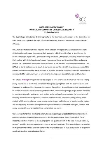 DRCC 2019 Opening-Statement-to-JOC-Justice-Equality_Oct-2019