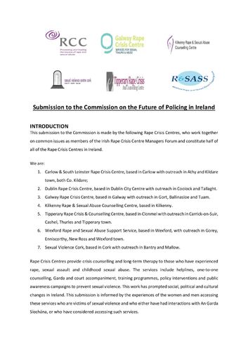 RCCs 2018 Joint-Submission-to-the-Commission-on-the-Future-of-Policing-in-Ireland Jan 2018