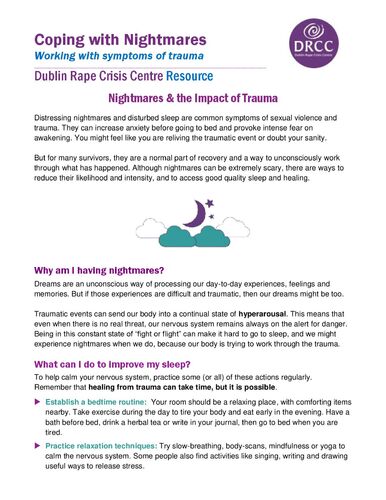 DRCC RESOURCE Coping with Nightmares_Jan 2022