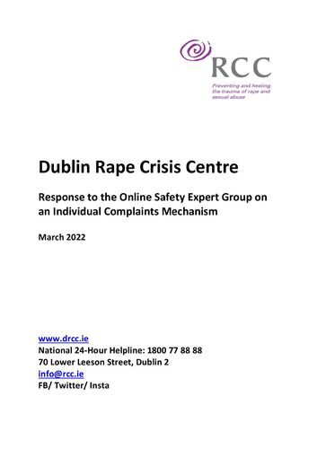 2022.03.21 Dublin Rape Crisis Centre sub to Online Media Expert Group